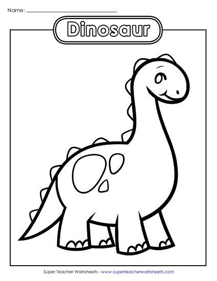 Coloring Pages - Coloring Page: Cute Dinosaur