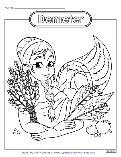 Coloring Pages - Coloring Page: Demeter Coloring Pages - Coloring Page: Demeter