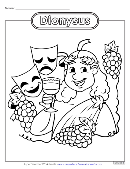 Coloring Pages - Coloring Page: Dionysus Coloring Pages - Coloring Page: Dionysus