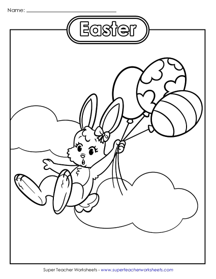 Basic Pictures (For Younger Kids) - Coloring Page: Easter Balloons