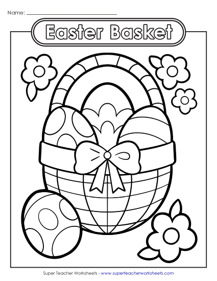 Basic Pictures (For Younger Kids) - Coloring Page: Easter Basket Basic Pictures (For Younger Kids) - Coloring Page: Easter Basket