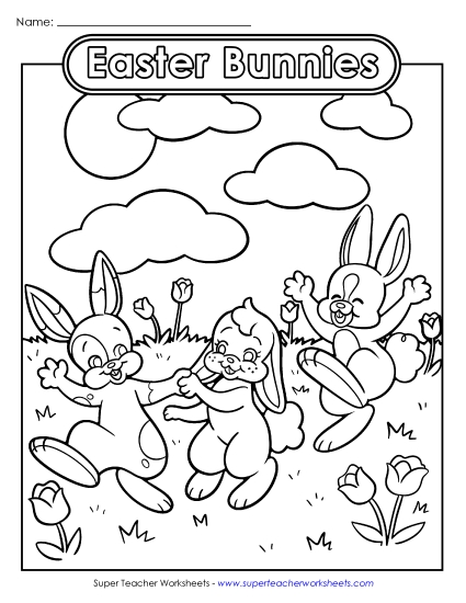 Advanced Pictures (For Older Kids) - Coloring Page: Easter Bunnies Advanced Pictures (For Older Kids) - Coloring Page: Easter Bunnies