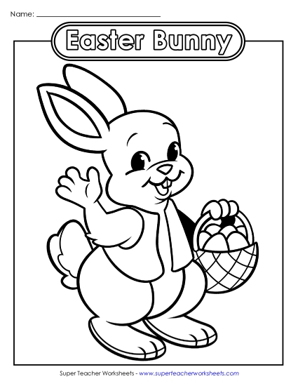 Basic Pictures (For Younger Kids) - Coloring Page: Easter Bunny