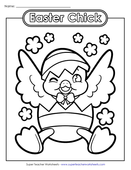 Basic Pictures (For Younger Kids) - Coloring Page: Easter Chick Basic Pictures (For Younger Kids) - Coloring Page: Easter Chick