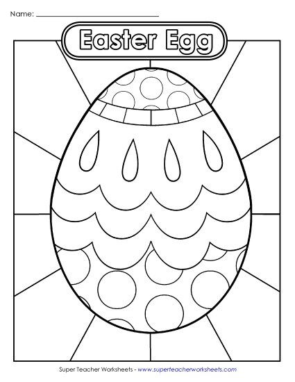 Basic Pictures (For Younger Kids) - Coloring Page: Easter Egg