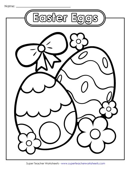 Basic Pictures (For Younger Kids) - Coloring Page: Easter Eggs