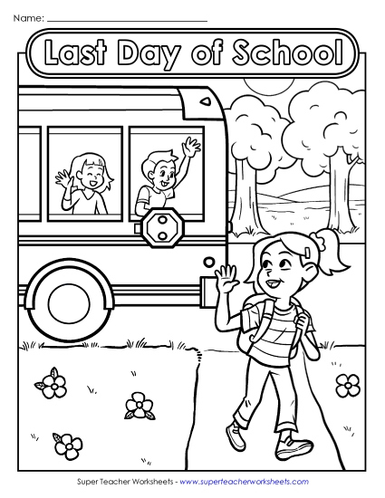 Coloring Pages - Coloring Page: Goodbye Bus Coloring Pages - Coloring Page: Goodbye Bus