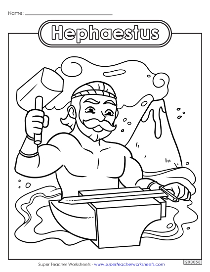 Coloring Pages - Coloring Page: Hephaestus Coloring Pages - Coloring Page: Hephaestus