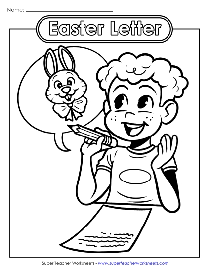 Basic Pictures (For Younger Kids) - Coloring Page: Letter to the Easter Bunny