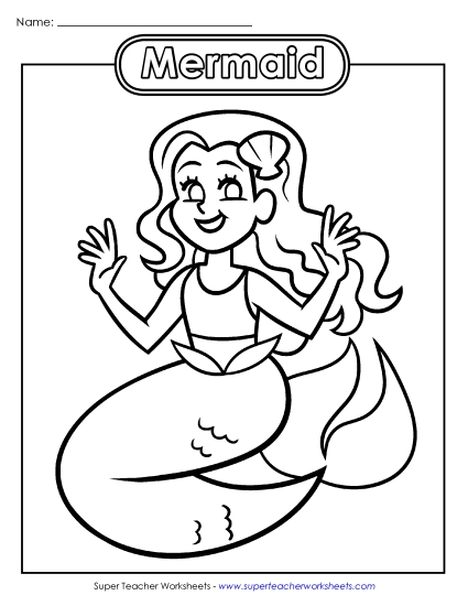 Craft & Coloring Activities - Coloring Page: Mermaid