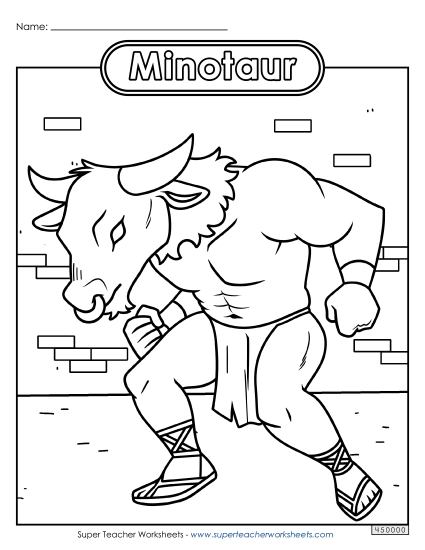 Coloring Pages - Coloring Page: Minotaur Coloring Pages - Coloring Page: Minotaur