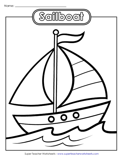 Craft & Coloring Activities - Coloring Page: Sailboat