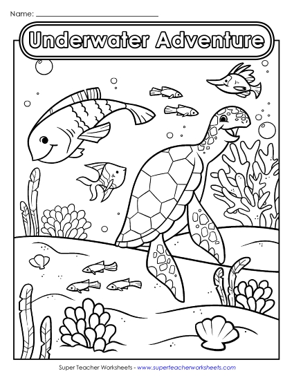 Worksheets & Activities - Coloring Page: Underwater Adventure
