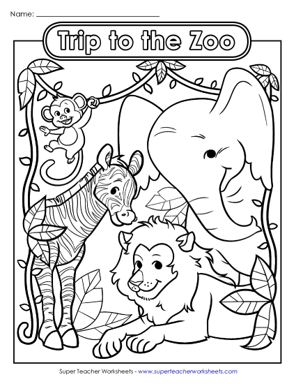 Zoo Activities - Coloring Page: Zoo Zoo Activities - Coloring Page: Zoo