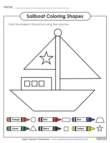 Coloring Pages - Coloring Shapes - Boat