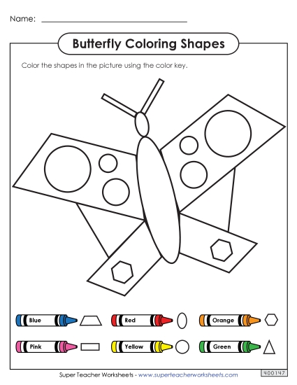 Coloring Pages - Coloring Shapes - Butterfly