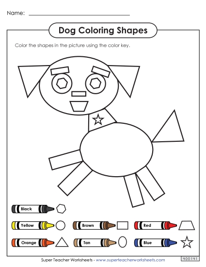 Coloring Pages - Coloring Shapes - Dog Coloring Pages - Coloring Shapes - Dog