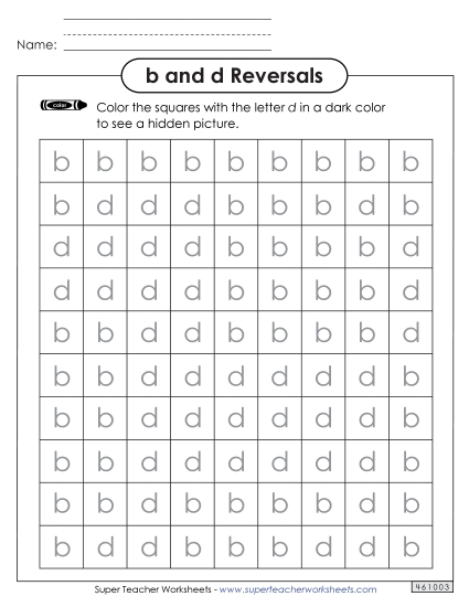 Letters b and d - Coloring Squares: b and d Letters b and d - Coloring Squares: b and d