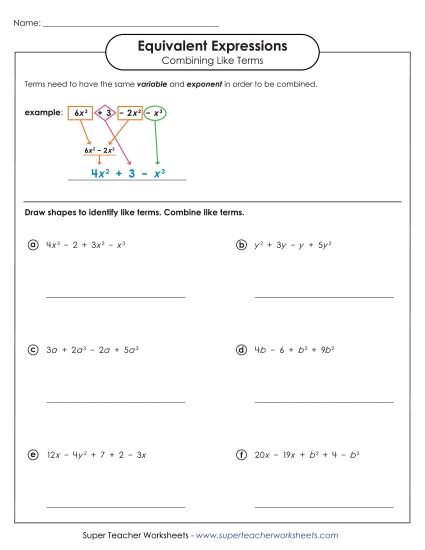 Combining Like Terms (Simplifying Expressions) - Combining Like Terms (Advanced #1)