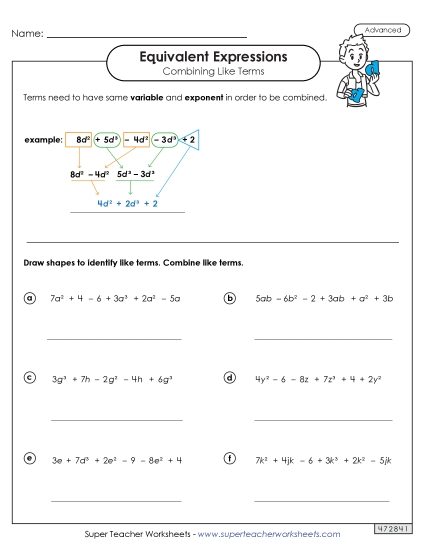 Combining Like Terms (Simplifying Expressions) - Combining Like Terms (Advanced #3) Combining Like Terms (Simplifying Expressions) - Combining Like Terms (Advanced #3)