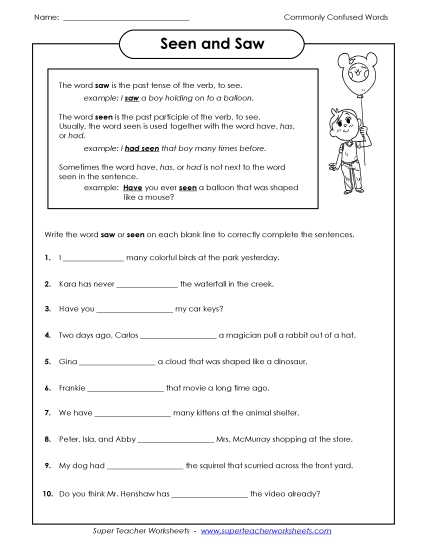 Commonly Confused Verbs - Commonly Confused Verbs: Saw and Seen Commonly Confused Verbs - Commonly Confused Verbs: Saw and Seen