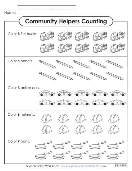 Counting Up to 10 - Community Helpers Count & Color Counting Up to 10 - Community Helpers Count & Color