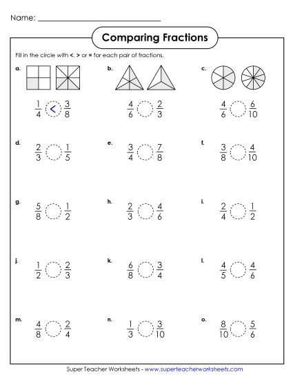 Comparing Fractions - Comparing Fractions