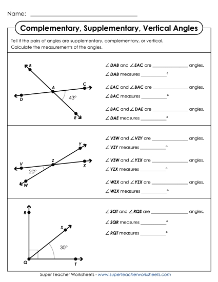 Complementary, Supplementary, & Vertical Angles - Complementary, Supplementary, & Vertical Angles Complementary, Supplementary, & Vertical Angles - Complementary, Supplementary, & Vertical Angles