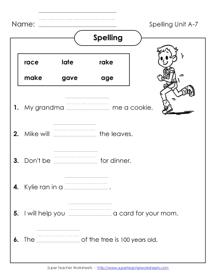 Worksheets - Complete the Sentence (A-7)