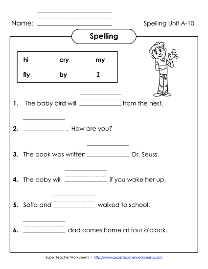 Worksheets - Complete the Sentences (A-10)