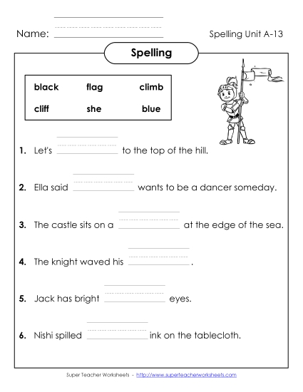 Worksheets - Complete the Sentences (A-13)