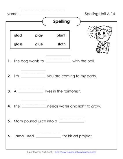 Worksheets - Complete the Sentences (A-14)