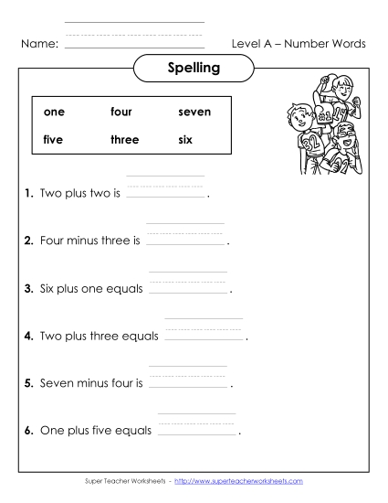 Worksheets and Activities - Complete the Sentences (A-Number Words)