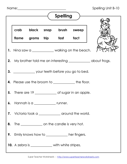 Worksheets - Complete the Sentences (B-10) Worksheets - Complete the Sentences (B-10)