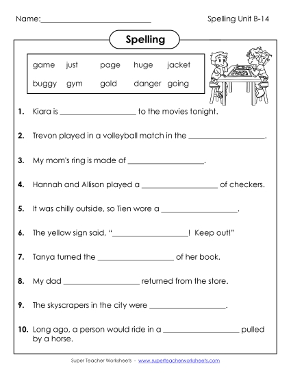 Worksheets - Complete the Sentences (B-14)