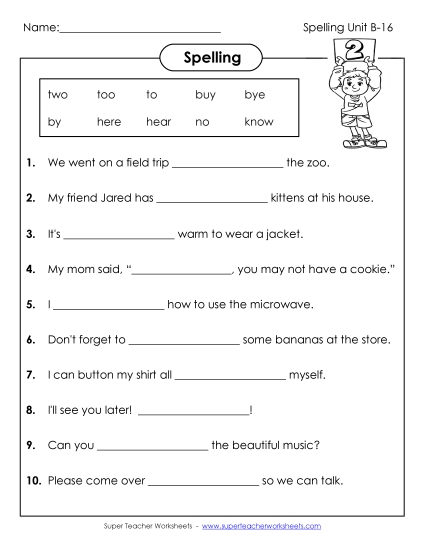 Worksheets - Complete the Sentences (B-16)