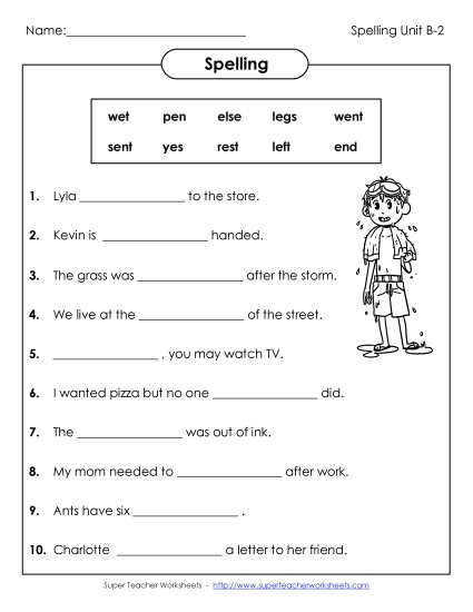 Worksheets - Complete the Sentences (B-2)