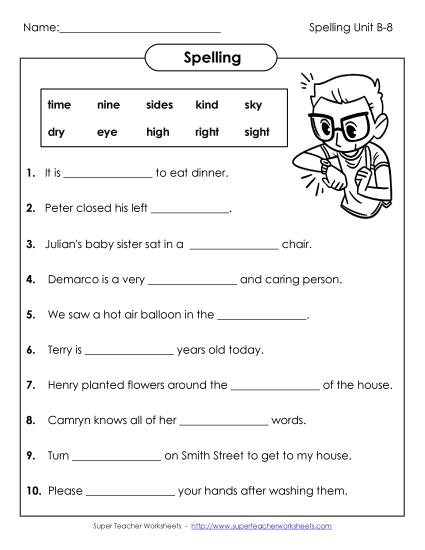 Worksheets - Complete the Sentences (B-8) Worksheets - Complete the Sentences (B-8)
