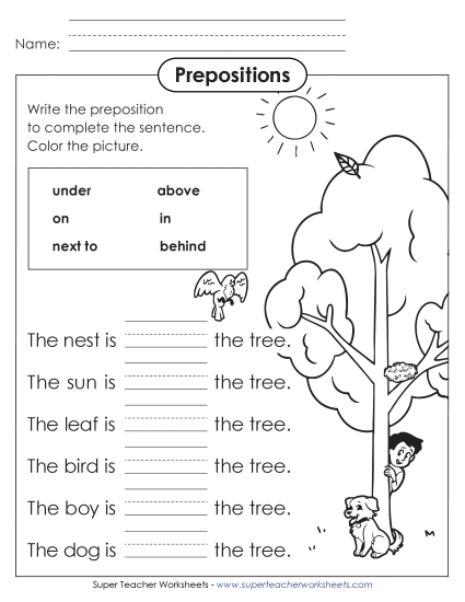 Level: Basic - Complete the Sentences (Prepositions)