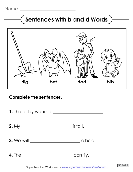 Letters b and d - Complete the Sentences