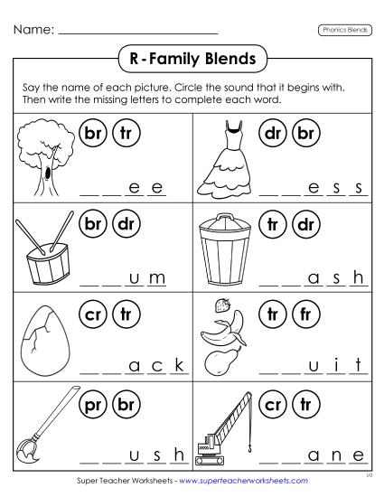 Worksheets - Complete the Words Worksheets - Complete the Words