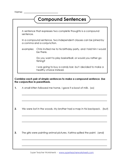 Compound Sentences - Compound Sentences #1