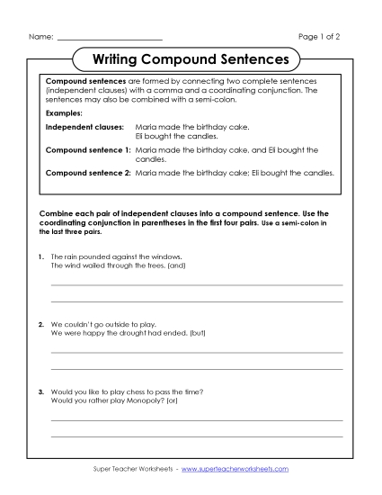 Compound Sentences - Compound Sentences #3