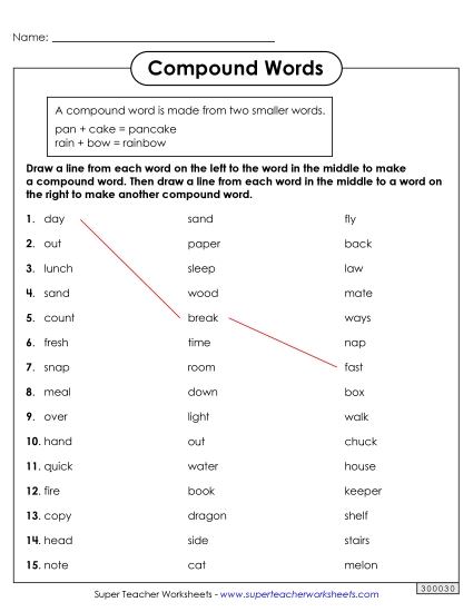 Advanced - Compound Words Draw Lines