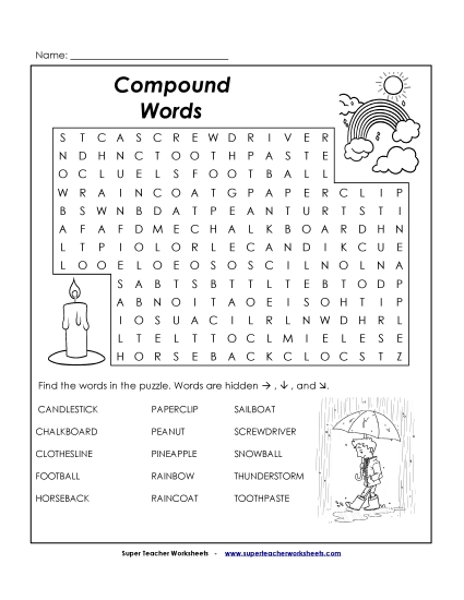 Advanced - Compound Words Word Search Puzzle