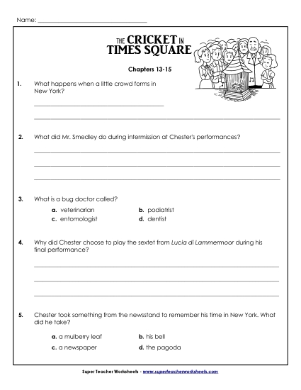 Chapters 13 - 15 - Comprehension Questions: Chapters 13 - 15 