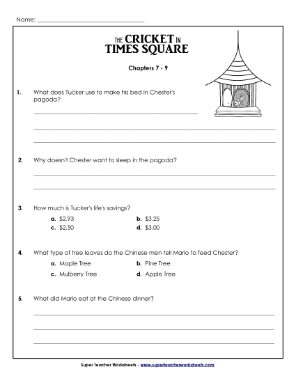 Chapters 7 - 9 - Comprehension Questions: Chapters 7 - 9