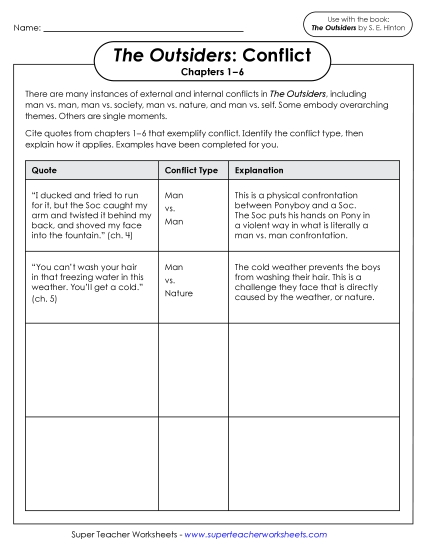 Chapters 5–6 - Conflict Graphic Organizer (Chapters 1–6) (Printable PDF Worksheet)