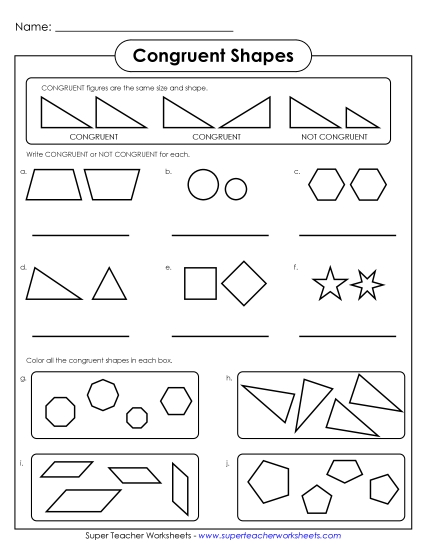 Identify Congruence or Similarity - Congruent Shapes - 1