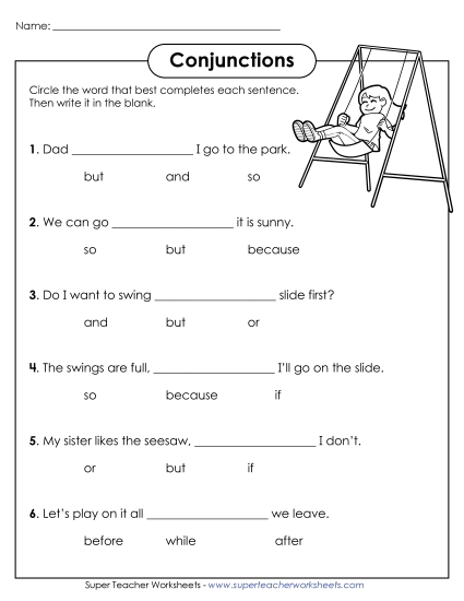Basic - Conjunctions (Circle & Fill In)